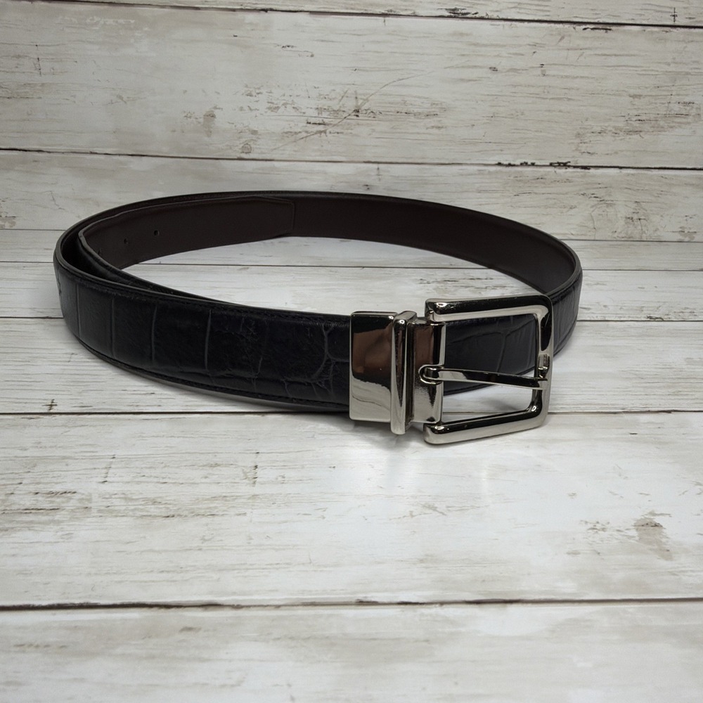 Cole Haan Men's Reversible Brown & Black Leather Dress Belt Size 40/100